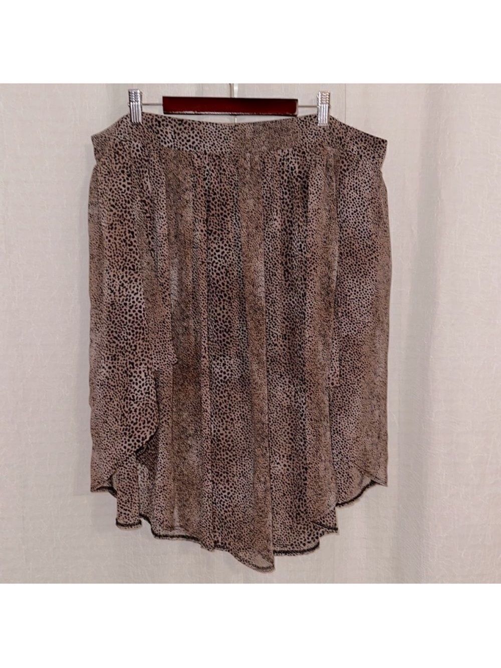 HOT opinions 18 Animal Print Brown Black High Low Flare Skirt